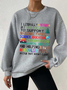 Lässig Rundhals Textbriefe Sweatshirt