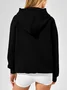 Lässig Kapuze Unifarben Sweatshirt Nahtverarbeitung