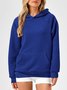 Lässig Kapuze Unifarben Sweatshirt Nahtverarbeitung