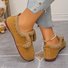 Retro Unifarben Haken und Schleife Flach Flache Schuhe