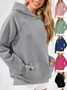 Lässig Kapuze Unifarben Sweatshirt Nahtverarbeitung