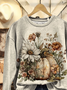 Lässig Rundhals Geblümt Sweatshirt Print