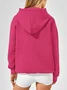 Lässig Kapuze Unifarben Sweatshirt Nahtverarbeitung