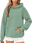 Lässig Kapuze Unifarben Sweatshirt Nahtverarbeitung