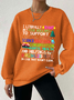 Lässig Rundhals Textbriefe Sweatshirt
