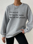 Lässig Rundhals Textbriefe Sweatshirt