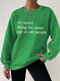 Lässig Rundhals Textbriefe Sweatshirt