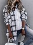 Damen Herbst Oberbekleidung Retro Kariert Langarm Schalkragen Jacke