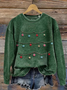 Lässig Rundhals Weihnachten Sweatshirt Print