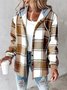 Damen Frühling/Herbst Oberbekleidung Retro Print Gestreift Langarm Stehkragen Jacke