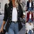 Damen Frühling/Herbst Oberbekleidung Lässig Unifarben Langarm Jacke