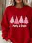 Lässig Rundhals Weihnachten Sweatshirt Print