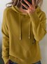 Damen Unifarben Langarm Bequem Retro Pullover