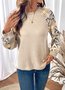 Lässig Rundhals Farbblock Sweatshirt