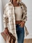 Damen Herbst Oberbekleidung Retro Kariert Langarm Schalkragen Jacke