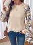 Lässig Rundhals Farbblock Sweatshirt