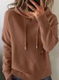 Damen Unifarben Langarm Bequem Retro Pullover
