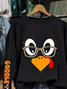 Lässig Rundhals Truthahn Sweatshirt Print