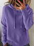 Damen Unifarben Langarm Bequem Retro Pullover