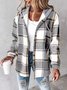 Damen Frühling/Herbst Oberbekleidung Retro Print Gestreift Langarm Stehkragen Jacke
