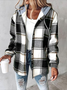Damen Frühling/Herbst Oberbekleidung Retro Print Gestreift Langarm Stehkragen Jacke
