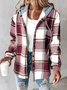 Damen Frühling/Herbst Oberbekleidung Retro Print Gestreift Langarm Stehkragen Jacke