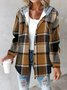 Damen Frühling/Herbst Oberbekleidung Retro Print Gestreift Langarm Stehkragen Jacke
