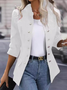 Damen Frühling/Herbst Oberbekleidung Lässig Unifarben Langarm Jacke