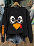 Lässig Rundhals Truthahn Sweatshirt Print