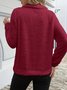 Lässig V-Ausschnitt Unifarben Sweatshirt