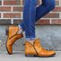 Retro Unifarben Reißverschluss Niedrig Chelsea Stiefelette