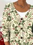 Damen Geblümt Langarm Bequem Lässig Strickjacke