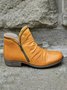 Retro Unifarben Reißverschluss Niedrig Chelsea Stiefelette