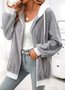 Damen Frühling/Herbst Oberbekleidung Lässig Farbblock Langarm Kapuze Jacke