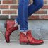 Retro Unifarben Reißverschluss Niedrig Chelsea Stiefelette