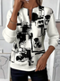 Lässig Rundhals Abstrakt Sweatshirt Print