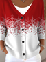 Damen Verlaufsmuster Langarm Bequem Retro Strickjacke