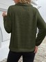 Lässig V-Ausschnitt Unifarben Sweatshirt