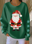 Lässig Rundhals Weihnachtsmann Sweatshirt Print