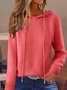 Damen Unifarben Langarm Bequem Retro Pullover