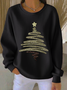 Lässig Rundhals Weihnachten Sweatshirt Print