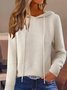 Damen Unifarben Langarm Bequem Retro Pullover