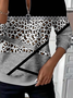 Lässig Rundhals Abstrakt Sweatshirt Print