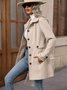 Damen Frühling/Herbst Oberbekleidung Lässig Unifarben Langarm Schalkragen Jacke