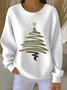 Lässig Rundhals Weihnachten Sweatshirt Print