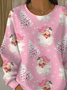 Lässig Rundhals Weihnachtsmann Sweatshirt Print