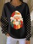 Lässig Rundhals Weihnachtsmann Sweatshirt Print