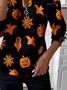 Lässig Rundhals Halloween Sweatshirt Print