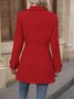 Damen Frühling/Herbst Oberbekleidung Lässig Unifarben Langarm Schalkragen Jacke