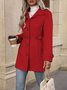 Damen Frühling/Herbst Oberbekleidung Lässig Unifarben Langarm Schalkragen Jacke